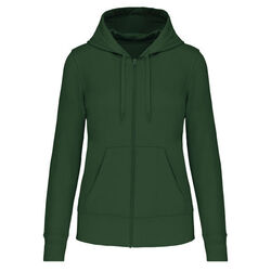 Sweat-shirt full zip &agrave; capuche K4031 FOREST GREEN